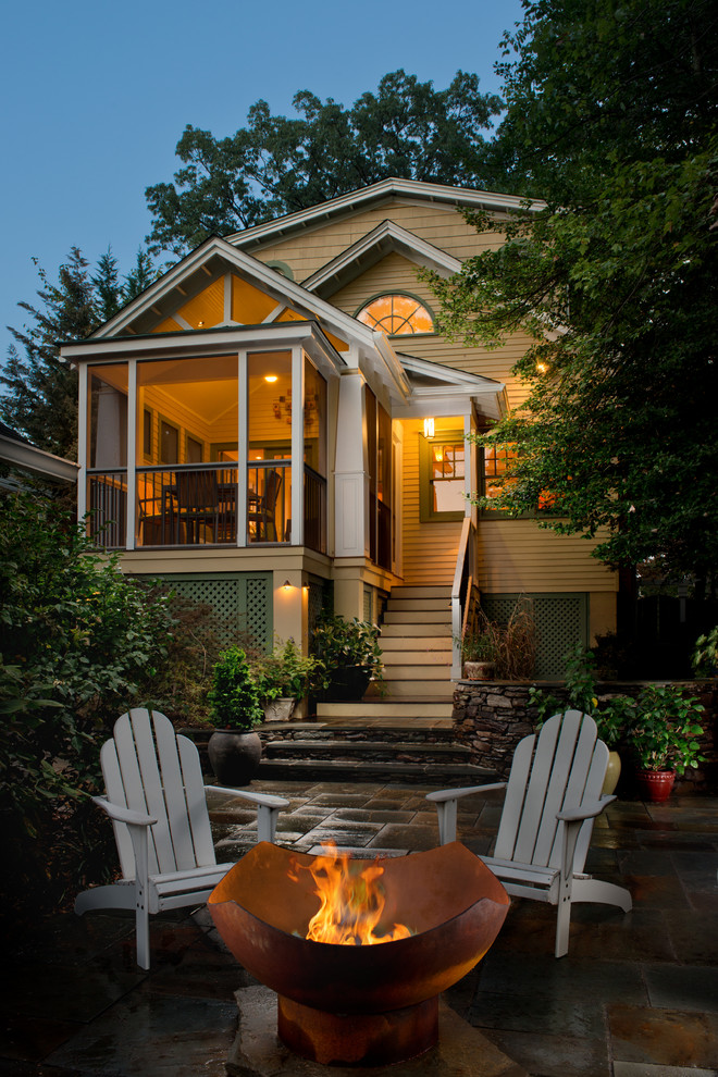 Metal Fire Pit Patio Craftsman with Adirondack Chair Arched Window