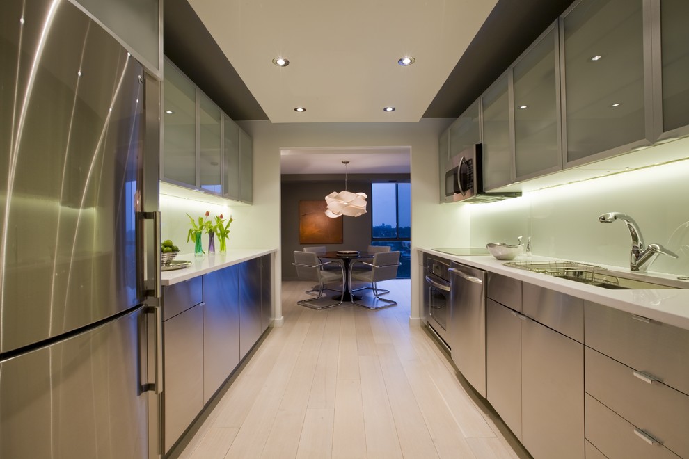 Metal Kitchen Cabinets Kitchen Contemporary with Dining Area Dropped Ceiling