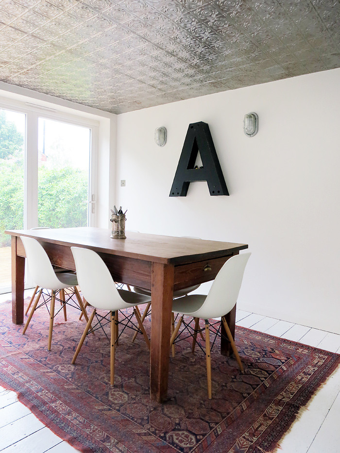 Metal Letters for Wall Dining Room Eclectic with Eames Eiffel Chair Farrow