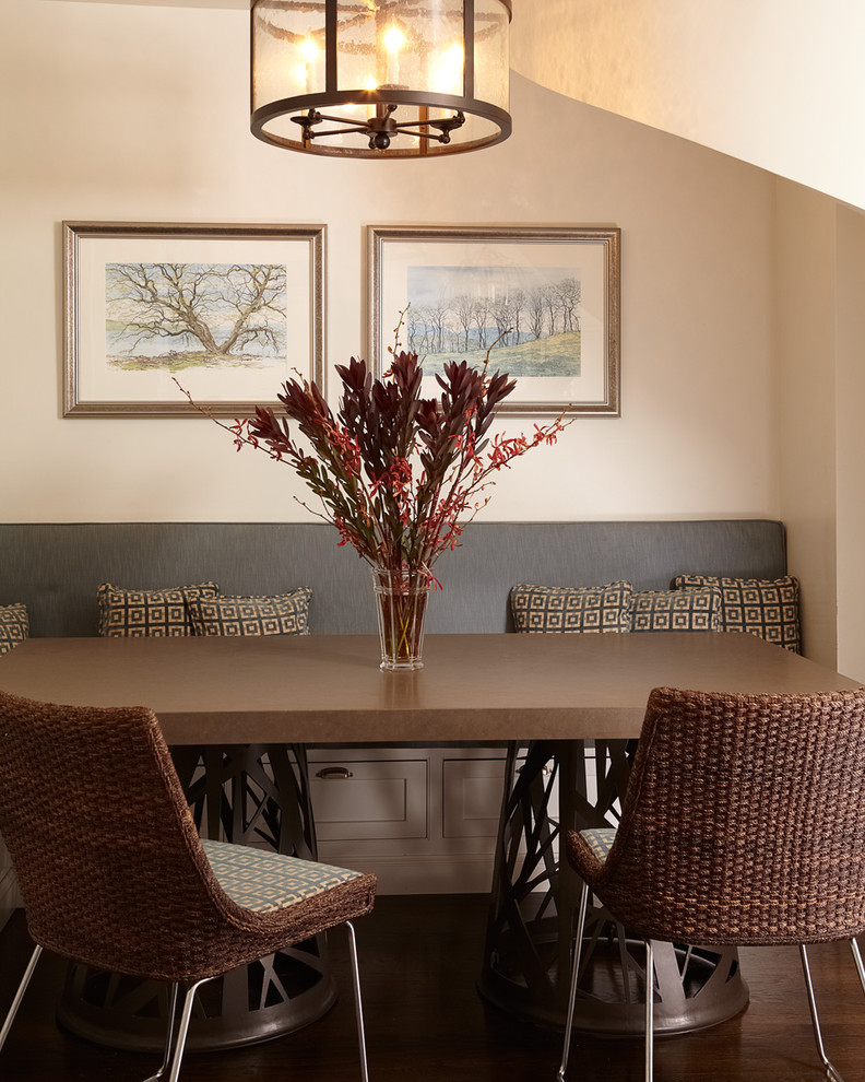Metal Table Base Dining Room Contemporary with Antique Banquette Berkeley Breakfast