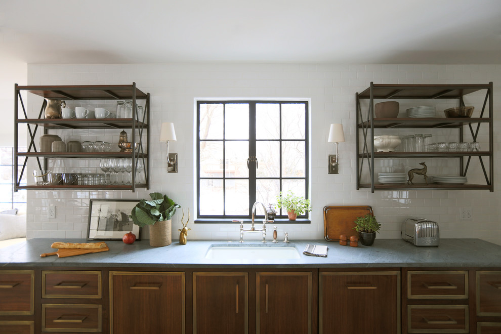 Metal Wall Shelves Kitchen Eclectic with Brass Hardware Brass Inlay