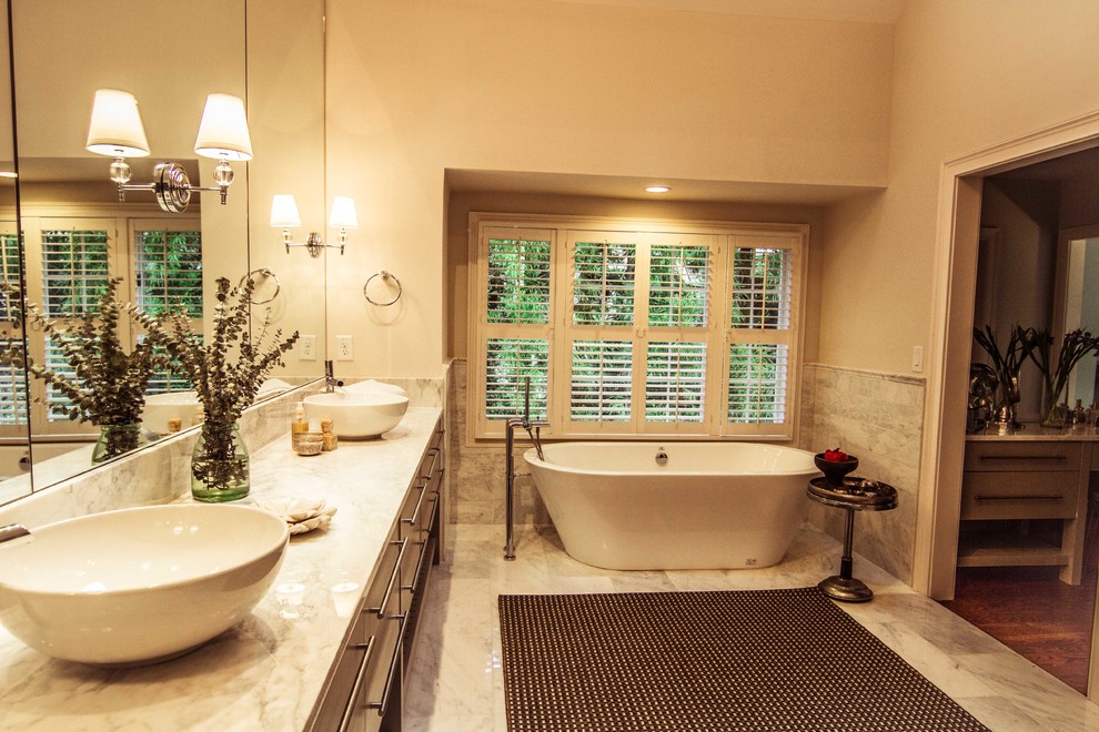 Mid Century Bathroom Vanity Bathroom Contemporary with Bathtub Corner Bathtub Nook