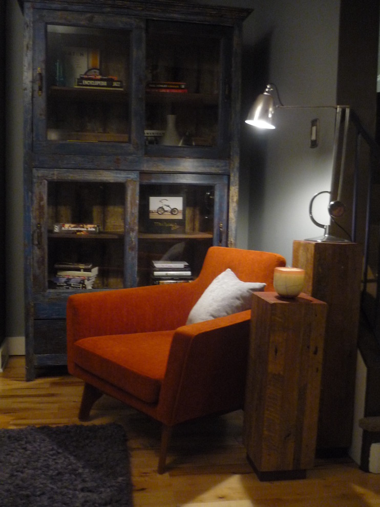 Mid Century Chair Living Room Eclectic with Antique Blue Cabinet Holiday