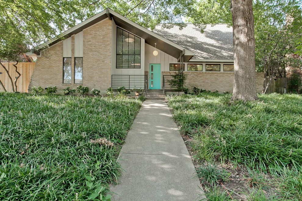 Mid Century Modern Exterior Doors Exterior Midcentury with Americanmade Blue Brick Walls