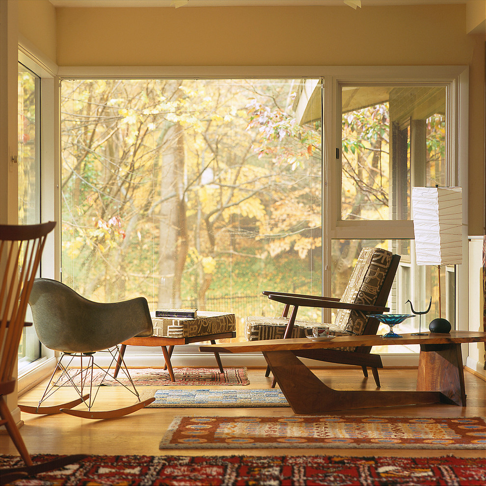 Mid Century Modern Furniture Reproductions Living Room Midcentury with Area Rug Corner Windows