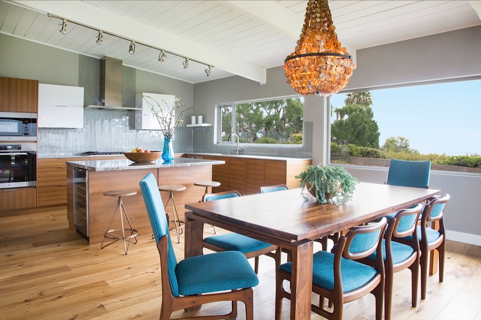 Mid Century Modern Kitchen Cabinets Kitchen Midcentury with Beachfront Colorful Accents Eclectic