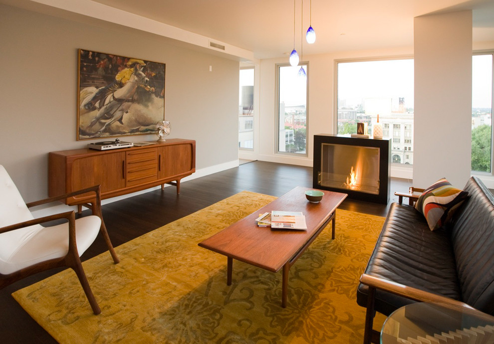 Mid Century Rug Living Room Midcentury with Art Coffee Table Condo