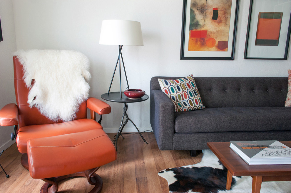 Mid Century Sleeper Sofa Living Room Midcentury with Abstract Art Button Upholstery