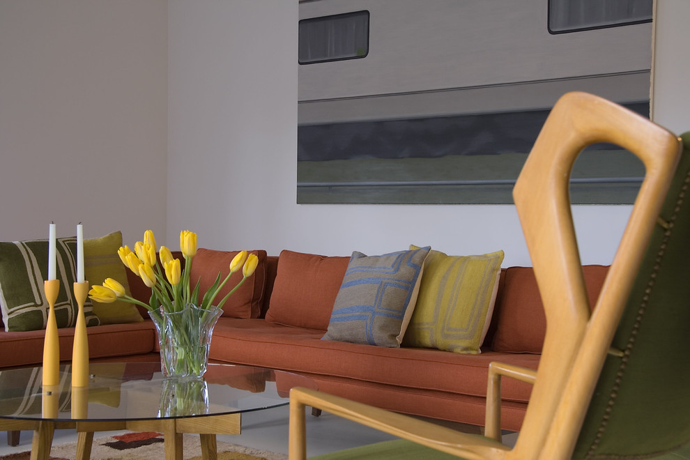 Mid Century Sofas Living Room Modern with Large Artwork Mid Century Modern