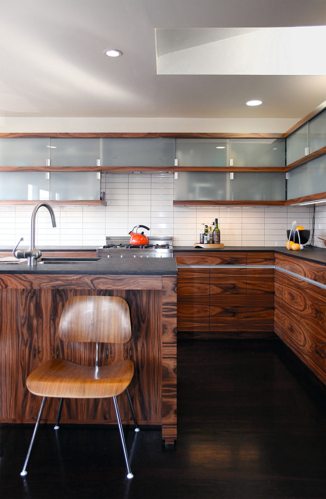 Milk Glass Tile Kitchen Contemporary with Island Milk Glass Tile