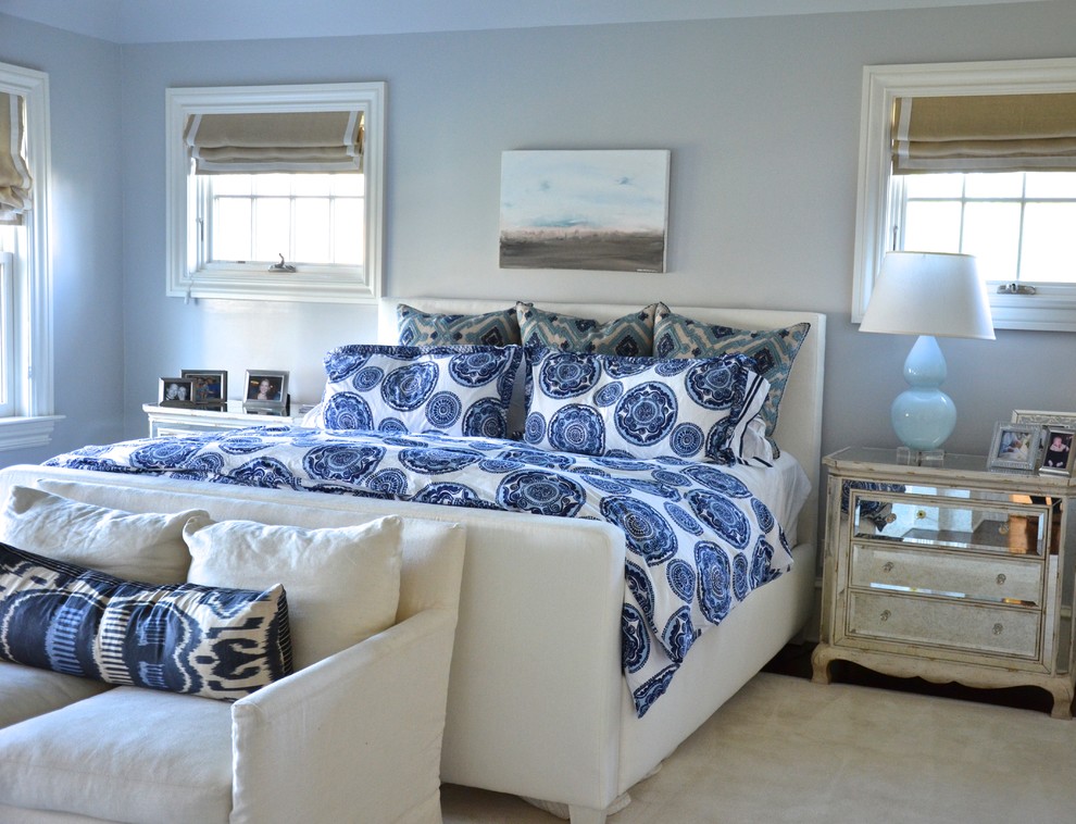Mirror Bedside Table Bedroom Eclectic with Airy Area Rug Beachy