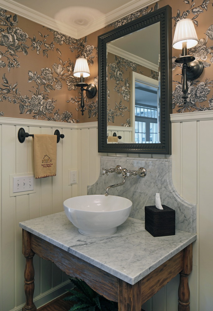 Mirrored Bathroom Vanity Powder Room Traditional with Bathroom Mirror Bathroom Vanity