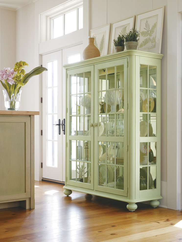Mirrored China Cabinet Spaces Tropical with Coastal Living Cottage Dining