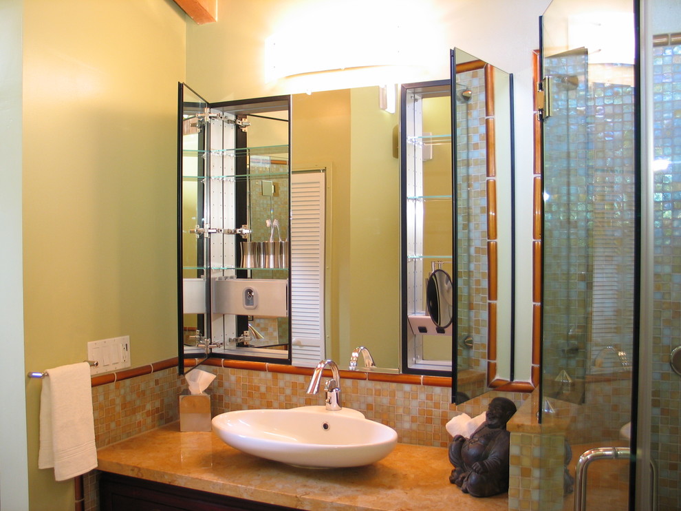 Mirrored Medicine Cabinet Bathroom Asian with Bathroom Mirror Buddha Statue