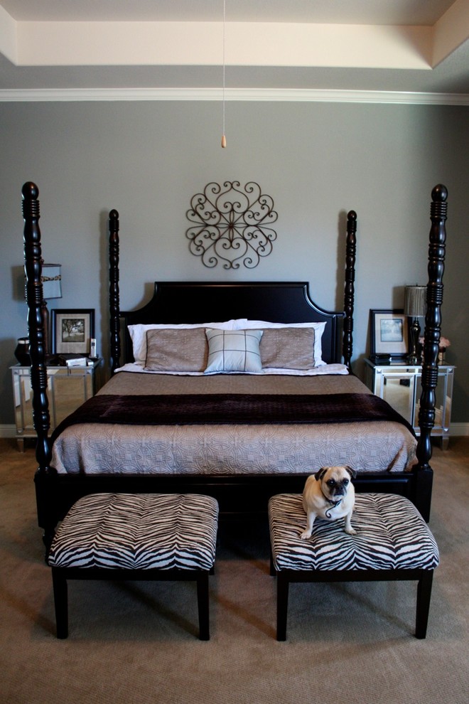 Mirrored Side Table Bedroom Eclectic with Traditional 