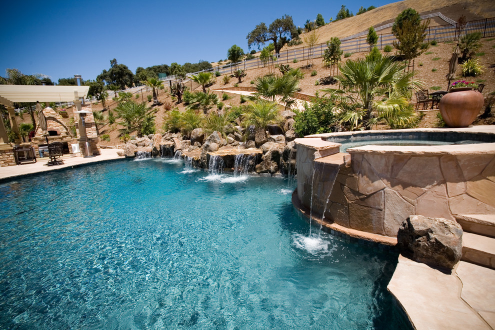 Mirrored Subway Tile Pool Mediterranean with None 