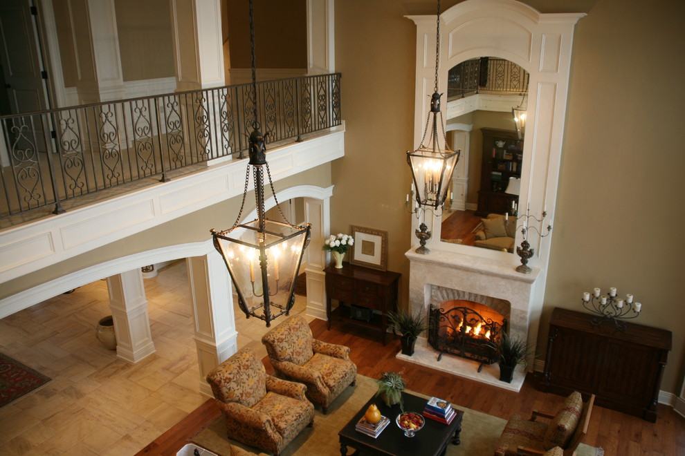 Mirrors Over Fireplace Family Room Traditional with None 