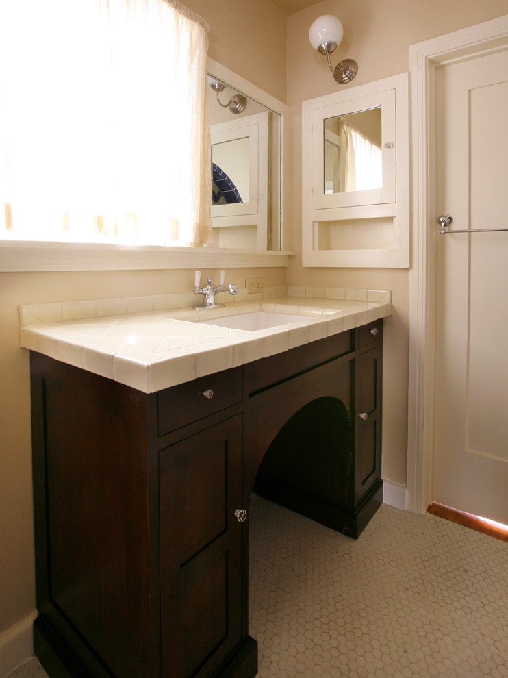 Mission Style Bathroom Bathroom Traditional with Ceramic Tile Counter Custom
