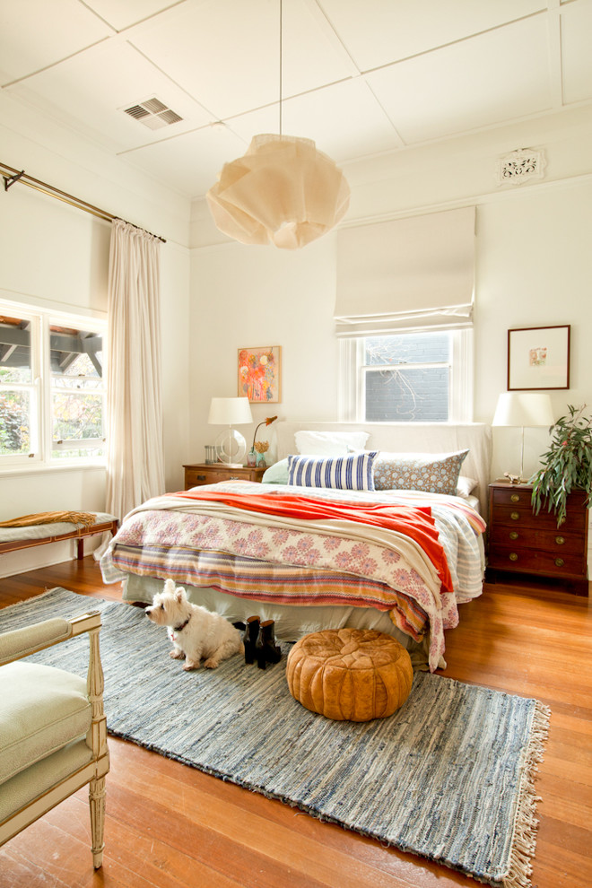 Mission Style Bedding Bedroom Eclectic with Dark Wood Dresser Dark