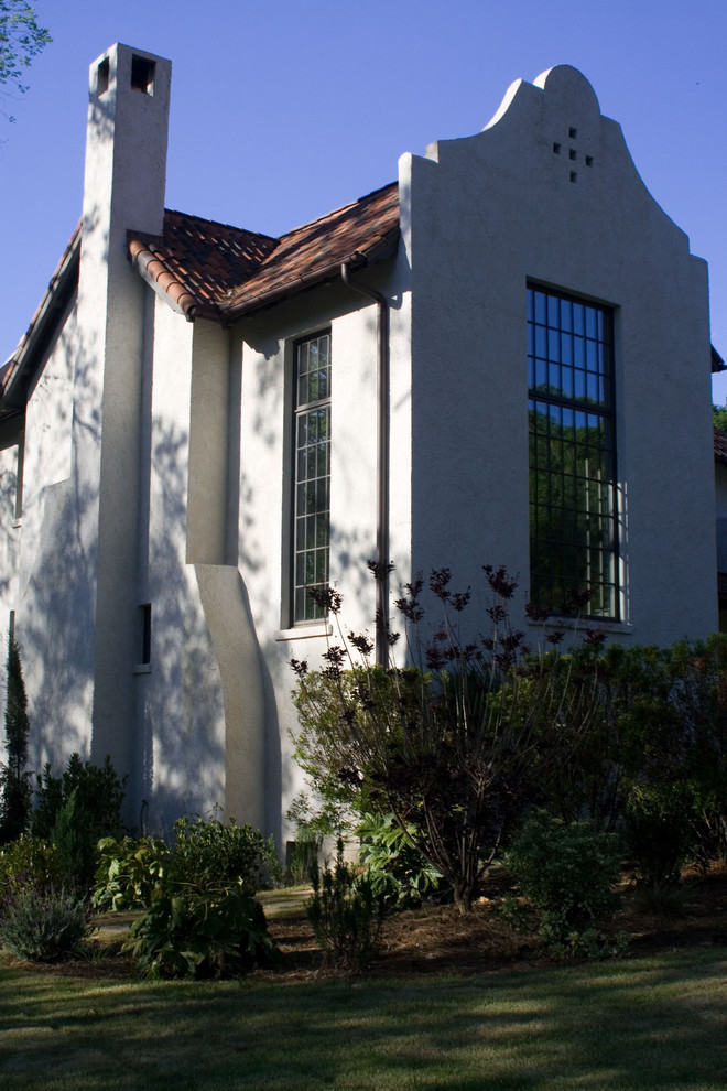 Mission Style Decorating Exterior Mediterranean with Bungalow Chimney Mission Style