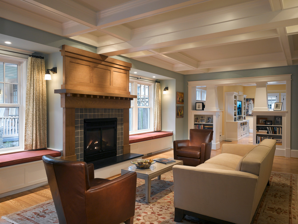 Mission Style Fireplace Living Room Craftsman with Built in Shelf Built in Shelves