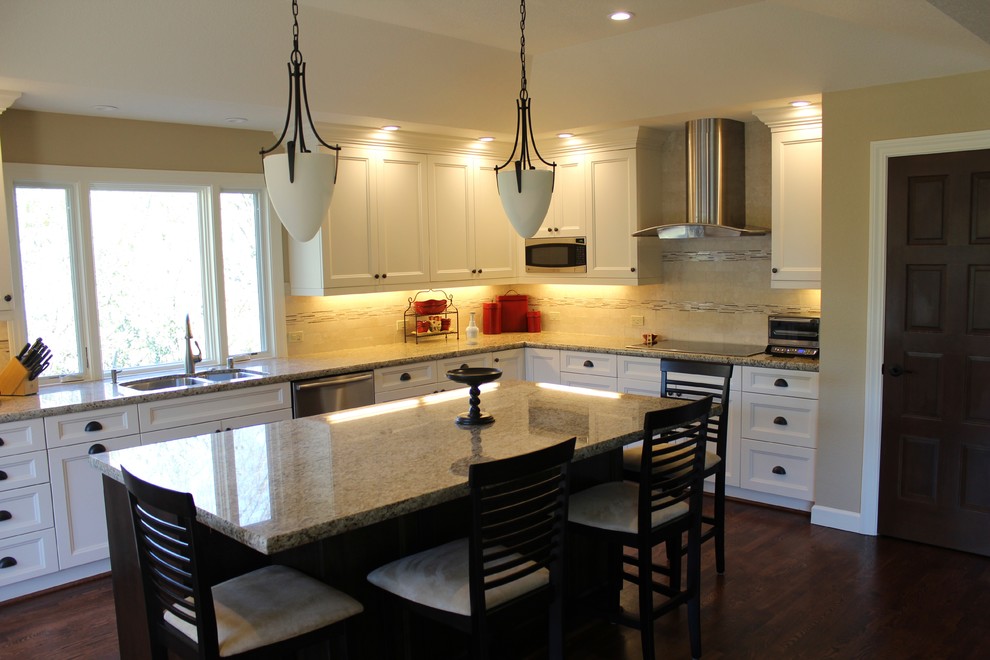 Mission Style Furniture Kitchen Traditional with Built in Microwave Chrome