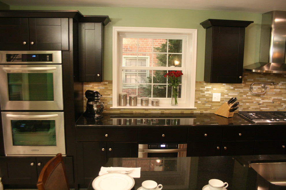 Mocha Kitchen Cabinets Kitchen Modern with None 