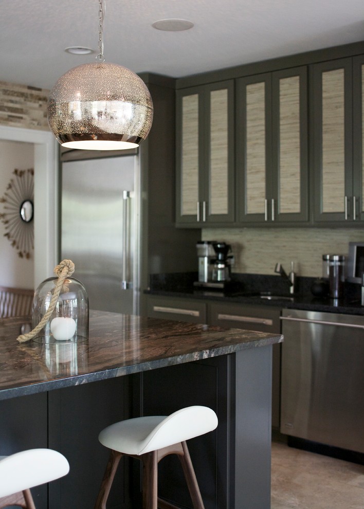 Modern Bar Stools Kitchen Contemporary with Arteriors Barstool Charcoal Cabinets