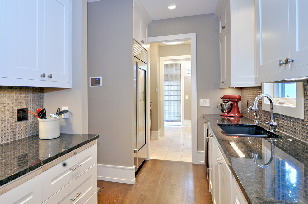 Modern Baseboard Molding Kitchen Transitional with Cutting Board Pull Out