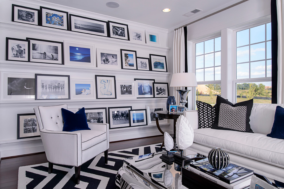Modern Bathroom Pictures Family Room Contemporary with Art Ledges Black White