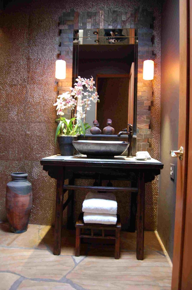 Modern Bathroom Sinks Bathroom Asian with Accent Tiles Backsplash Tiles1