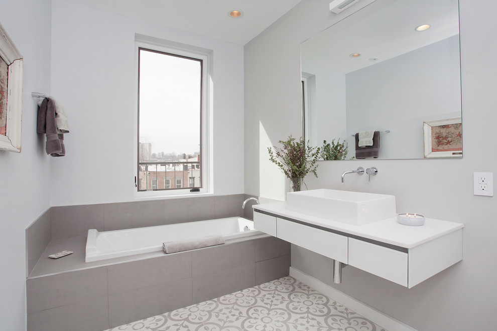 Modern Bathroom Tile Bathroom Contemporary with Baroque Minimalism City View1