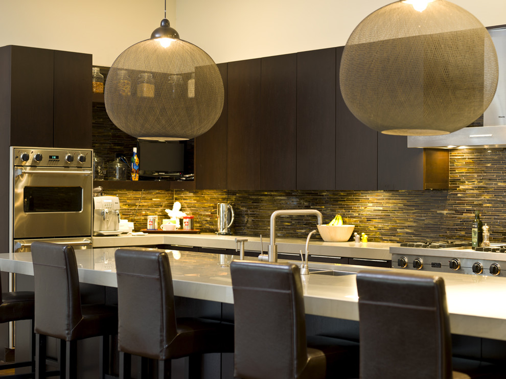 Modern Ceiling Lights Kitchen Contemporary with Barstool Breakfast Bar Brown
