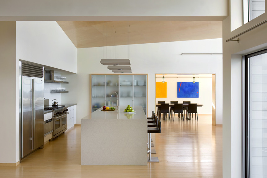 Modern China Cabinets Kitchen Modern with Custom Light Wood Stainless