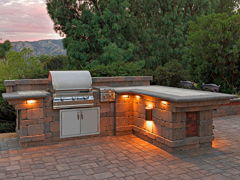 Modern China Cabinets Patio Contemporary with Bbq Lighting Built In