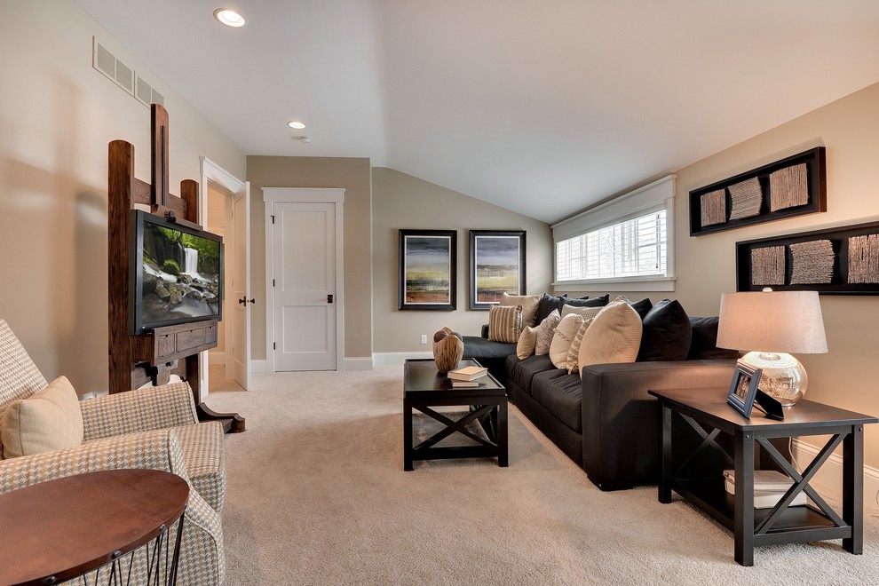 Modern Coat Stand Family Room Traditional with Art Easel Beige Walls