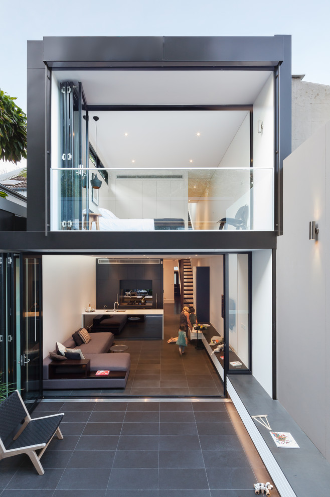 Modern Contemporary Furniture Exterior Contemporary with Angular Balcony Bifold Doors