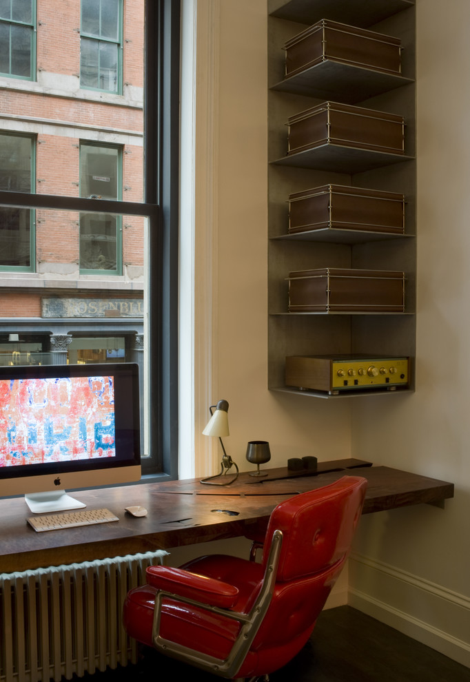 Modern Corner Desk Home Office Industrial with Armchair Built in Desk Desk