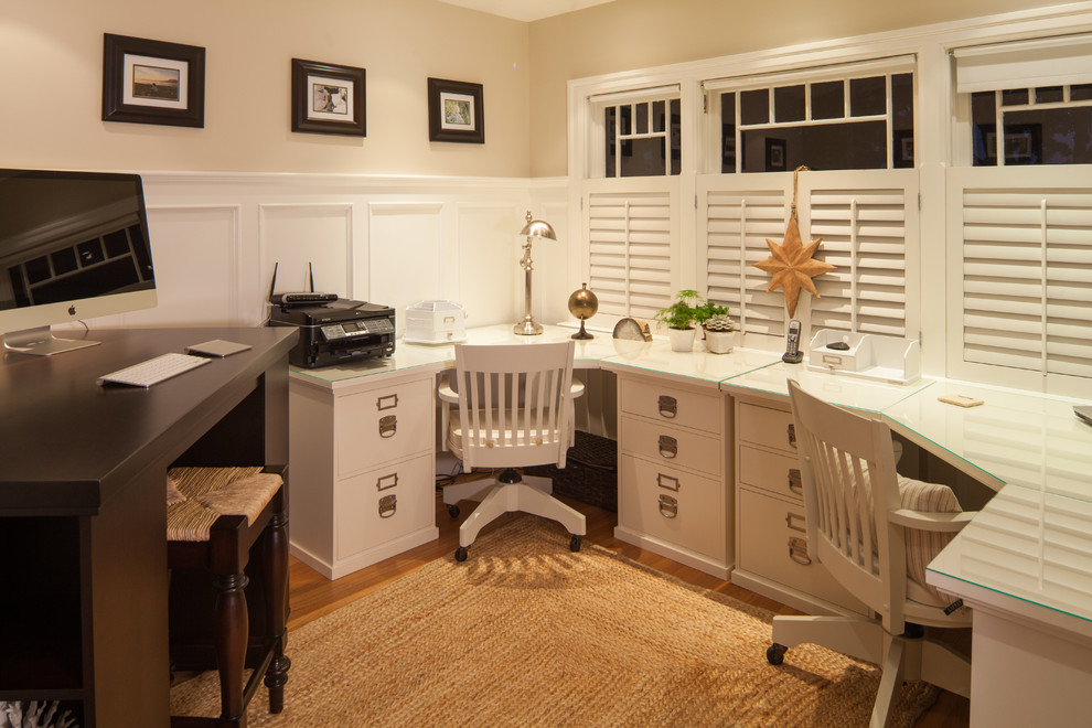 Modern Corner Desk Home Office Traditional with 3 Seater Office Space