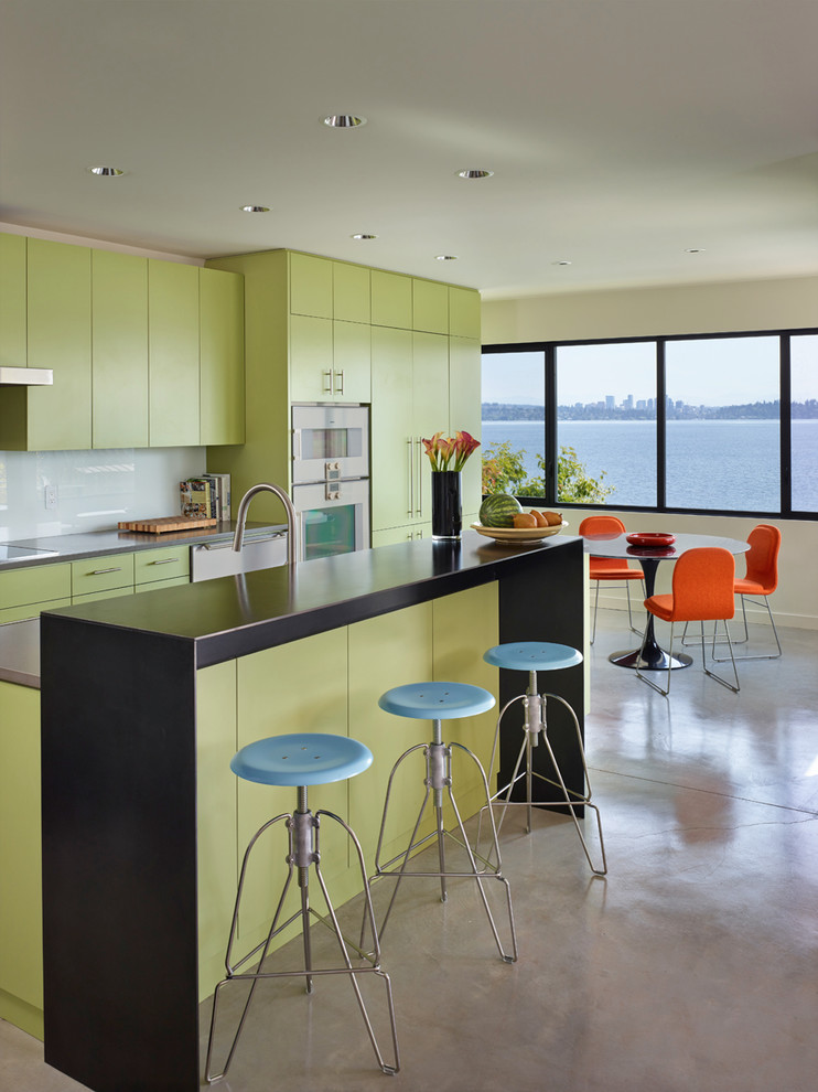 Modern Counter Stool Kitchen Contemporary with Black Countertop Bright Colors