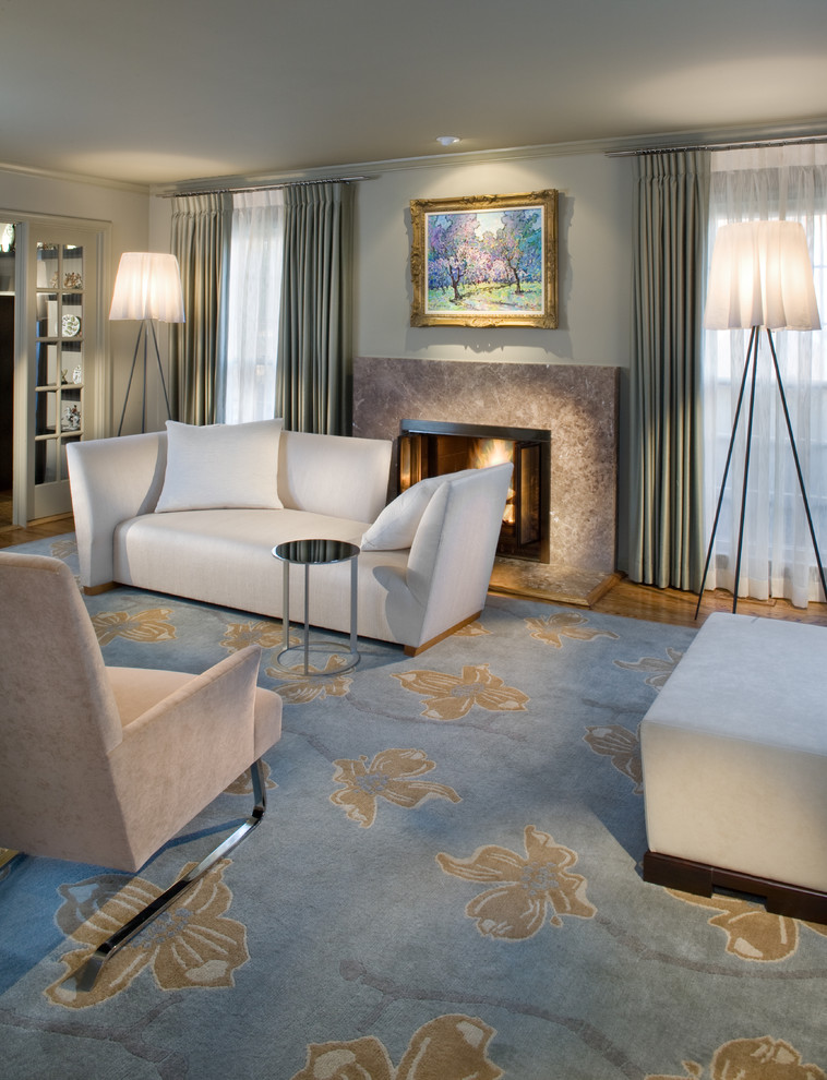Modern Curtain Rods Living Room Contemporary with Airy Artwork Blue Rug