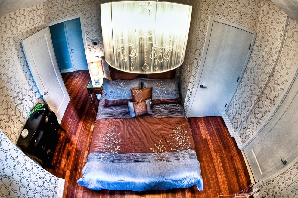 Modern Designer Wallpaper Spaces Modern with Apartment Bedroom Black Blue