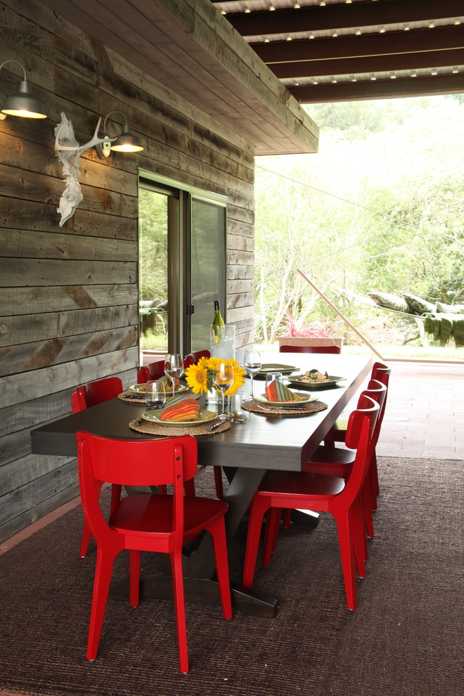 Modern Dining Chair Porch Rustic with Barn Light Covered Patio
