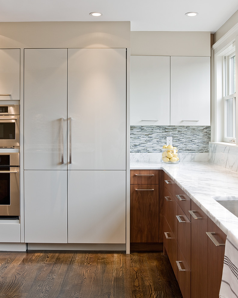 Modern Drawer Pulls Kitchen Contemporary with Backsplash Tile Carrera Marble
