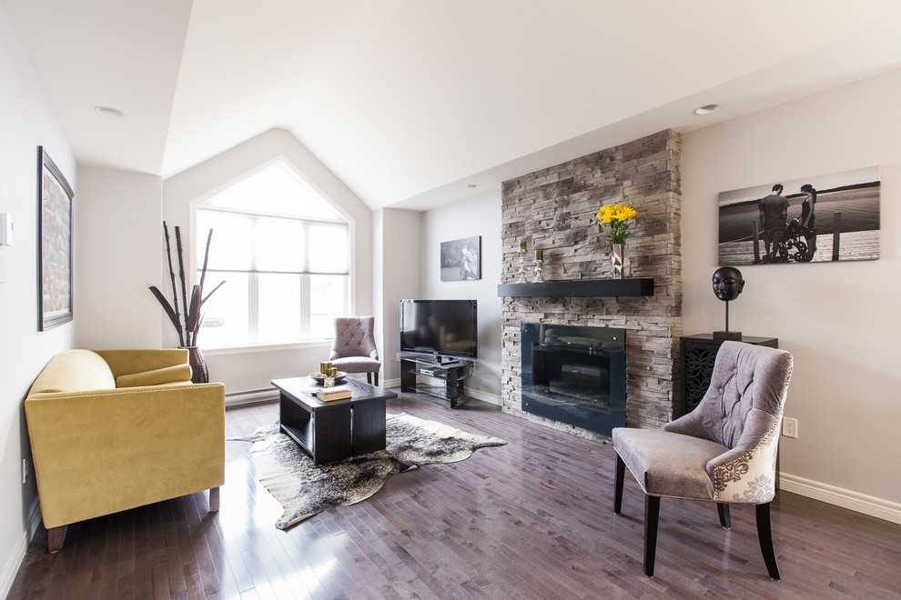 Modern Fireplace Mantel Shelf Family Room Contemporary with Black and White Photography