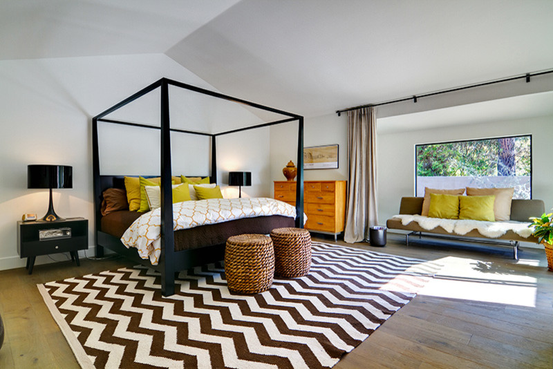 Modern Four Poster Bed Bedroom Contemporary with None 