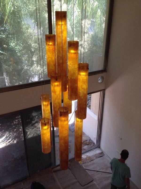 Modern Foyer Chandeliers Staircase Modern with Art Art Glass Blown1
