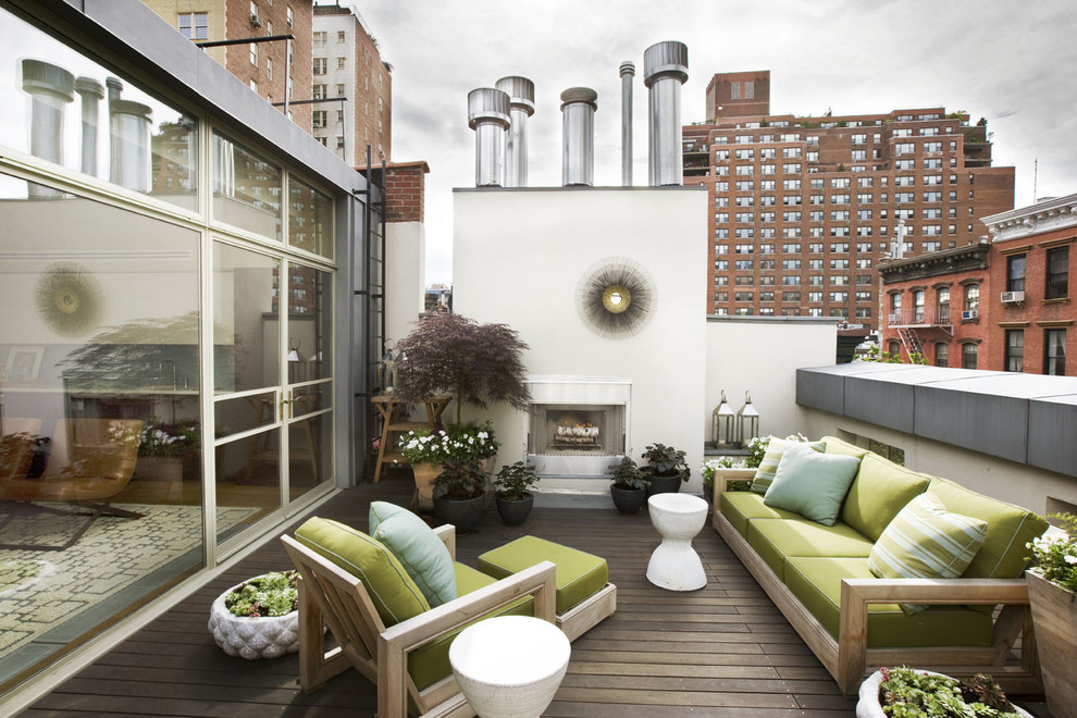 Modern Furniture Nyc Deck Contemporary with Chimney Container Garden Exterior