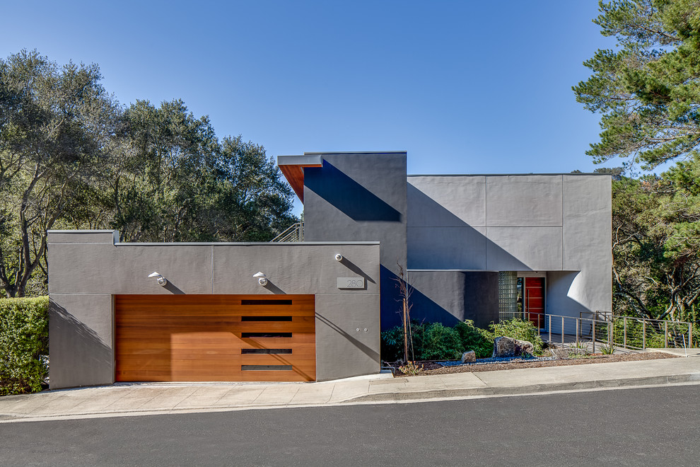Modern Garage Doors Exterior Modern with California Cedar Curb Appeal