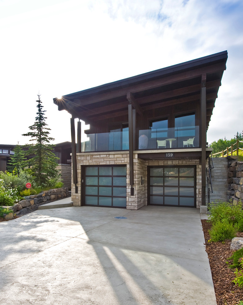 Modern Garage Doors Garage and Shed Contemporary with Alpine Concrete Low Sloped